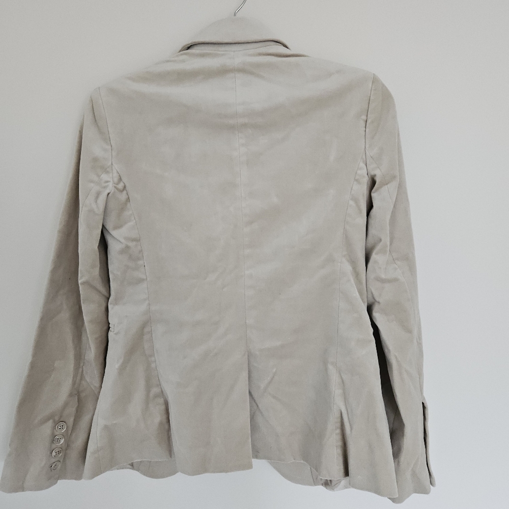 NWT BITTEN by Sarah Jessica Parker Velvet Blazer Beige Tan Small S - Picture 3 of 3